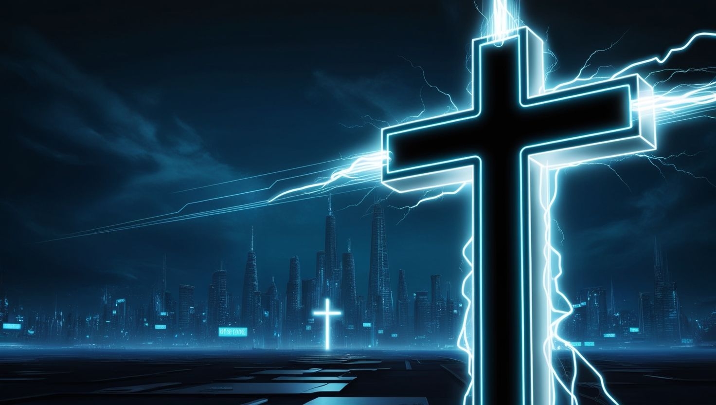 Glowing Neon Cross